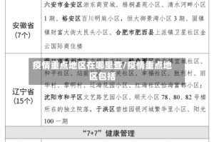 疫情重点地区在哪里查/疫情重点地区包括