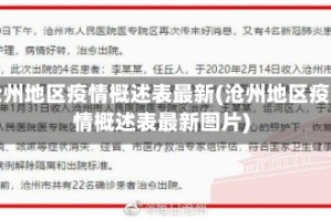 沧州地区疫情概述表最新(沧州地区疫情概述表最新图片)