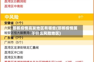 邯郸疫情高发地区有哪些(邯郸疫情属于什么风险地区)