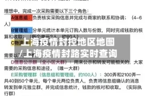 上海疫情封控地区地图/上海疫情封路实时查询