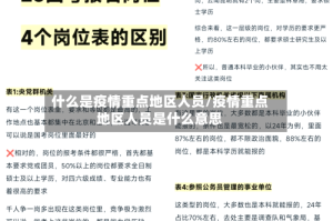 什么是疫情重点地区人员/疫情重点地区人员是什么意思