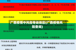 广西疫情中风险等级地区(广西疫情风险查询)