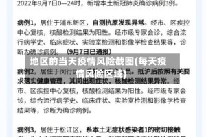 地区的当天疫情风险截图(每天疫情风险区域)