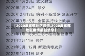 【2020年东部地区疫情,2020年东部地区疫情最新消息】