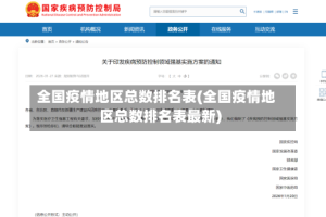全国疫情地区总数排名表(全国疫情地区总数排名表最新)
