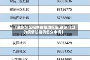 【商家怎么报备疫情地区呢,商家门口的疫情防控码怎么申请】