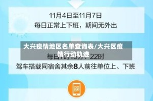 大兴疫情地区名单查询表/大兴区疫情行动轨迹