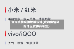 查询疫情风险地区软件(查询疫情风险地区软件有哪些)