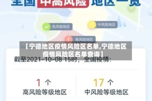 【宁德地区疫情风险区名单,宁德地区疫情风险区名单查询】
