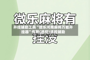 开挂辅助工具“微乐河南麻将万能开挂器”作弊(透视)透视辅助