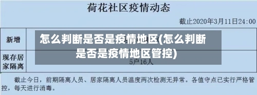 怎么判断是否是疫情地区(怎么判断是否是疫情地区管控)-第1张图片
