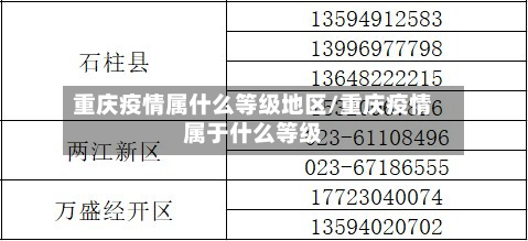 重庆疫情属什么等级地区/重庆疫情属于什么等级-第2张图片