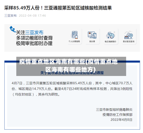 疫情重点地区海南有哪些(疫情重点地区海南有哪些地方)-第1张图片