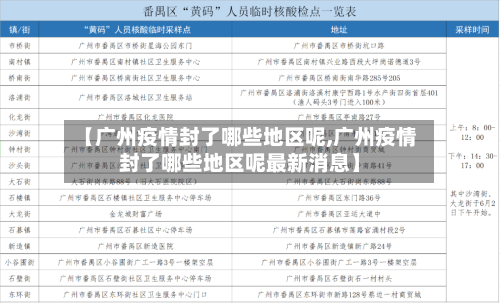 【广州疫情封了哪些地区呢,广州疫情封了哪些地区呢最新消息】-第1张图片